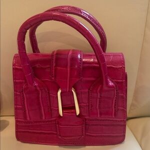 Billini Fuchsia Crocodile-Embossed Mini Bag